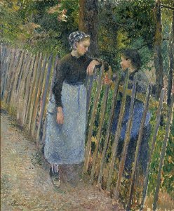 Camille Pissarro - Conversation - Google Art Project. Free illustration for personal and commercial use.