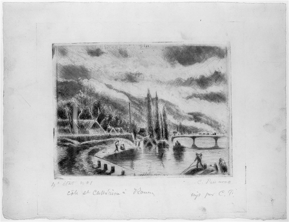 Pissarro - Riverside at Rouen Coté Sainte-Catherine, 34.582