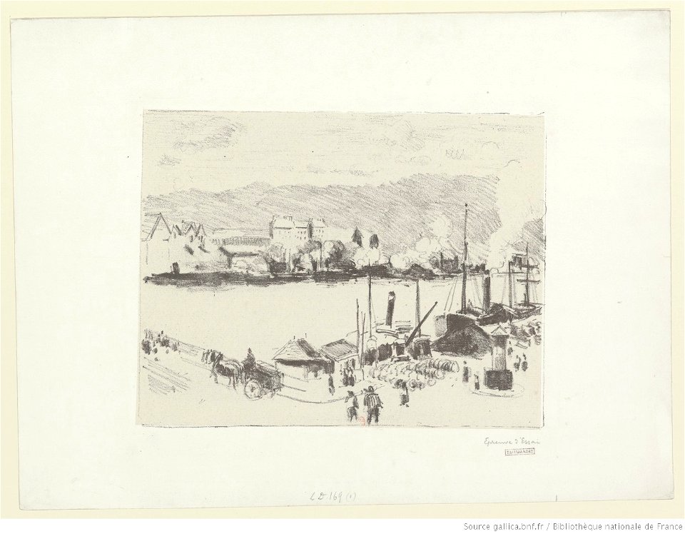 Pissarro - Quai Boieldieu, à Rouen, btv1b6955294j