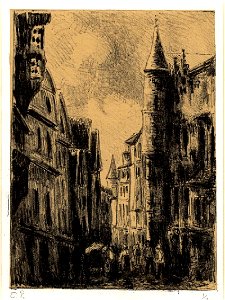 Pissarro - Rue St Romain, à Rouen, 4e plance, WA1952.6.689