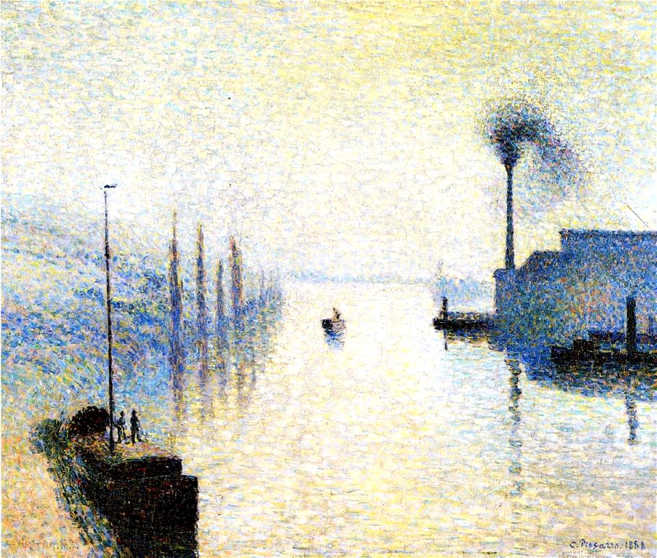 Pissarro Ile-lacroix-rouen-effect-of-fog-1888