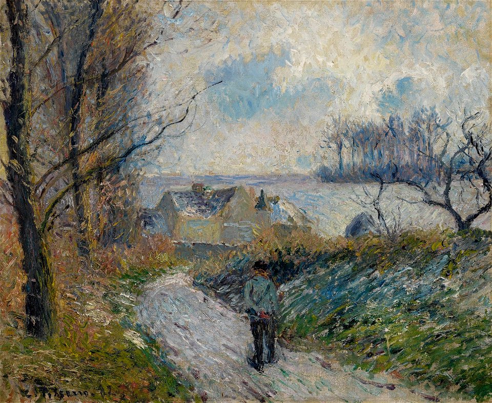 Snow Effect in Osny, Christmas Farm by Camille Pissarro, 1882