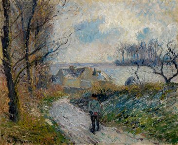 Snow Effect in Osny, Christmas Farm by Camille Pissarro, 1882