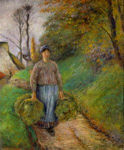 Camille Pissarro - Paysans porteurs de deux balles de foin