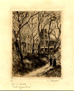 Pissarro - Sente des Poilleux, petite planche, WA1952.6.538