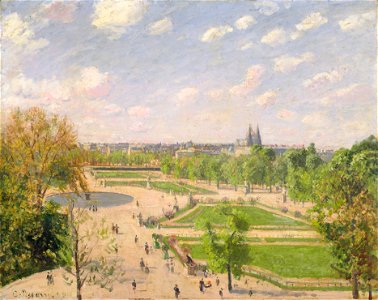 Camille Pissarro, The Garden of the Tuileries on a Spring Morning, 1899. Free illustration for personal and commercial use.