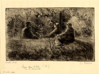 Pissarro - Repos du dimanche dans le bois (Sunday rest in the wood), 1949,0411.2626