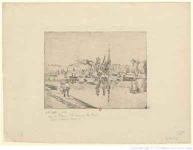 Pissarro - Vue de Rouen, cours la Reine, 1er état, btv1b6955148z