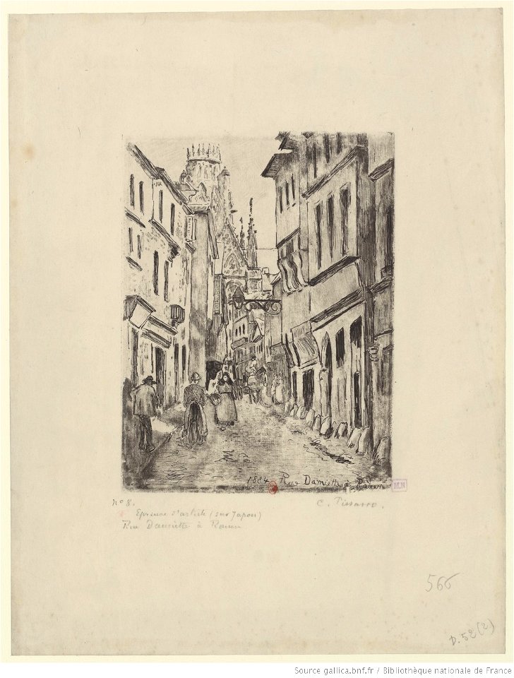 Pissarro - Rue Damiette, à Rouen, 2nd état, btv1b6955152v