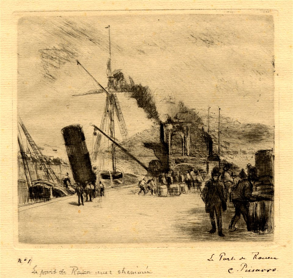 Pissarro - Port de Rouen (avec cheminées), 1949,0411.2606