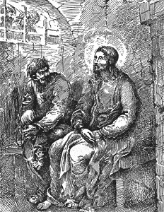 PL Dzieła Cyprjana Norwida (Pini) page 058 - praca Norwida - 'Chrystus i Barabasz'
