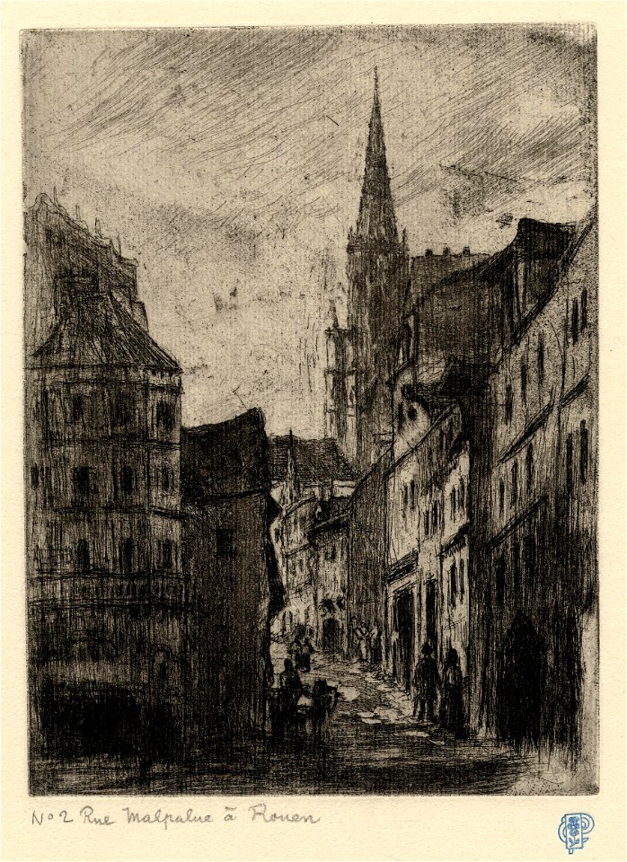 Pissarro - Rue Malpalue, à Rouen, 1907,1115.7
