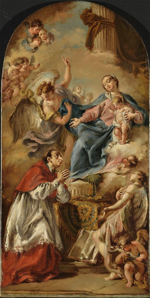 Giovanni Battista Pittoni - The Virgin and Child adored by Saint Carlo Borromeo - NG.M.04153 - National Museum of Art, Architecture and Design