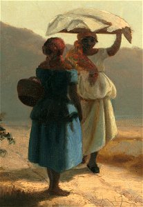 Deux femmes causant au bord de la mer, Saint Thomas (Camille Pissarro) – NGA 1985.64.30 – Detail