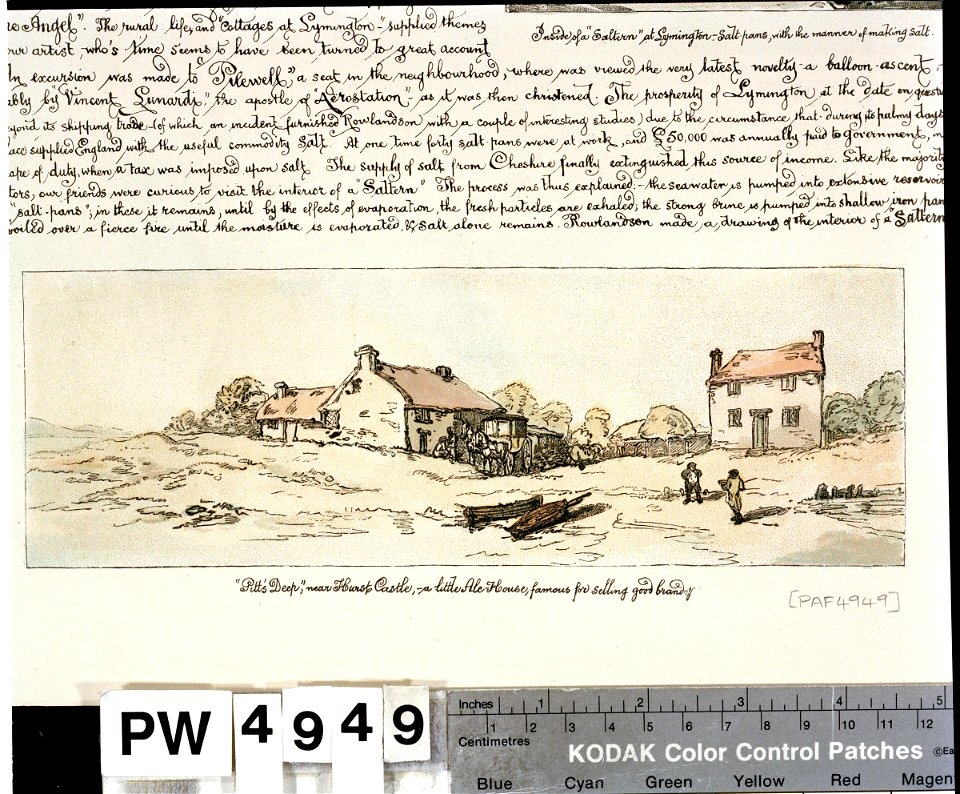 Pitts Deep, near Hurst Castle, - a little Ale House, famous for selling good brandy (caricature) RMG PW4949