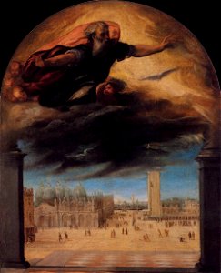 Bonifacio de Pitati - God the Father over the Piazza San Marco - WGA02420. Free illustration for personal and commercial use.