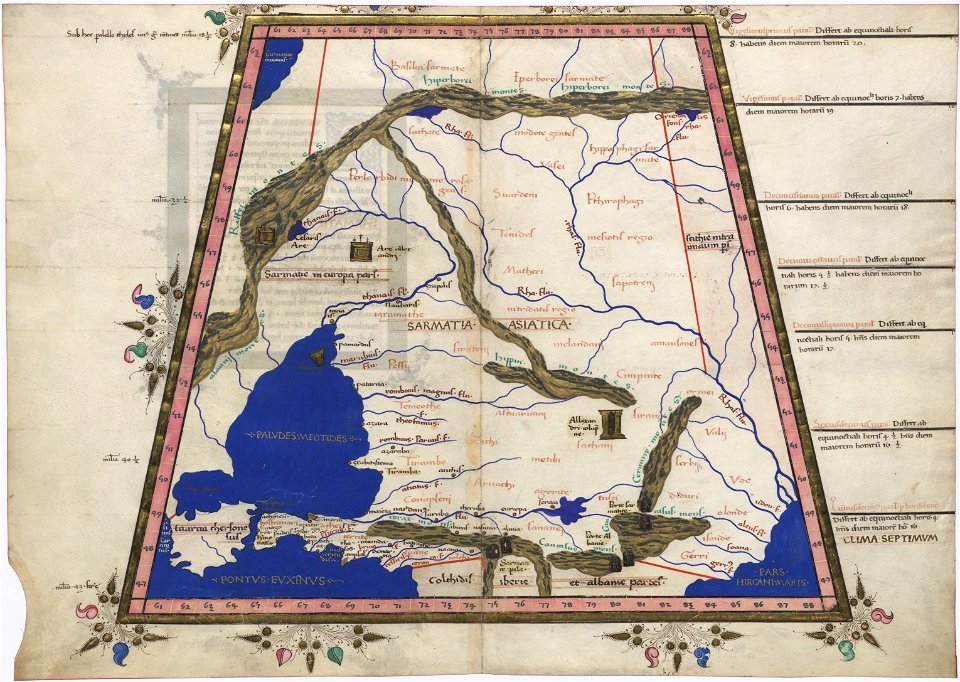 Ptolemy Cosmographia 1467 - Central Russia and Sarmatia