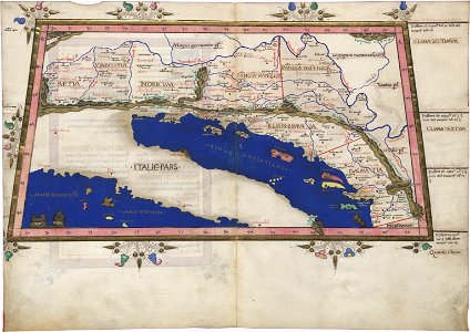 Ptolemy Cosmographia 1467 - Adriatic Sea + Dalmatian coast