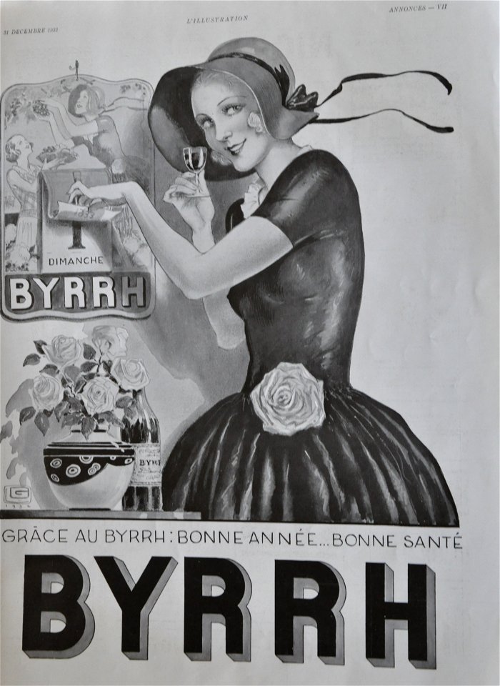 Publicité pour Byrrh. Free illustration for personal and commercial use.