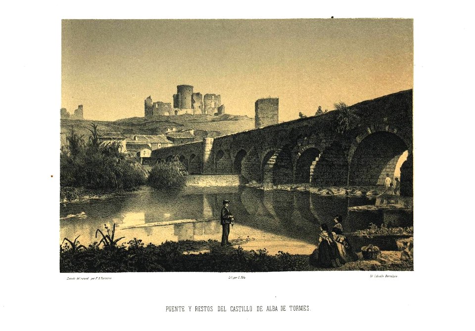 Puente y restos del castillo de Alba de Tormes (1865) Parcerisa, F. J.