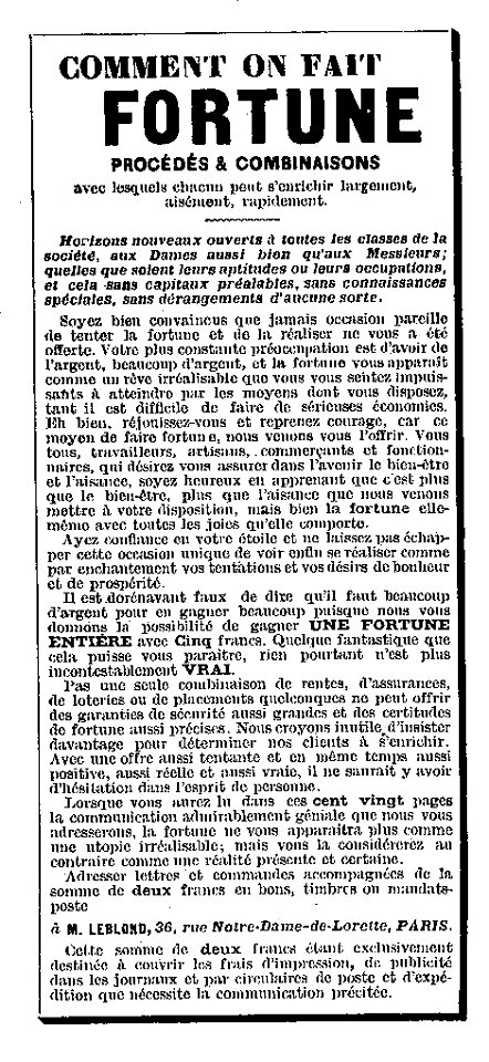 Publicité 1903 - 2