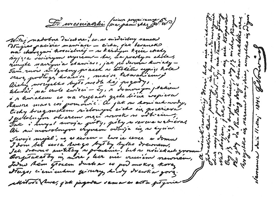 PL Dzieła Cyprjana Norwida (Pini) page 126 - autograf 'Do wieśniaczki'