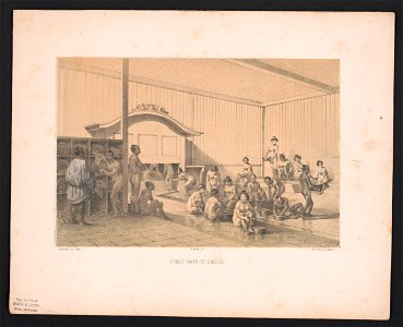 Public bath at Simoda - from nature by W. Heine ; Js. Queen delt. ; P.S. Duval & Co., Philada. LCCN2014649312