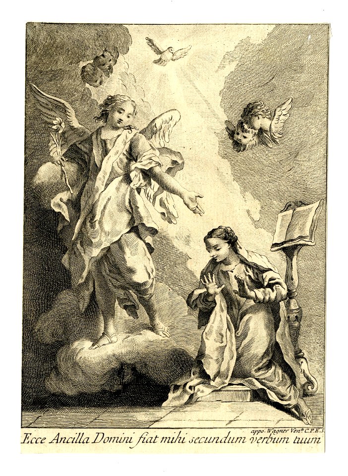 Published by Joseph (Giuseppe) Wagner - Ecce Ancilla Domini fiat mihi secundum verbum tuum, 1951,0714.235