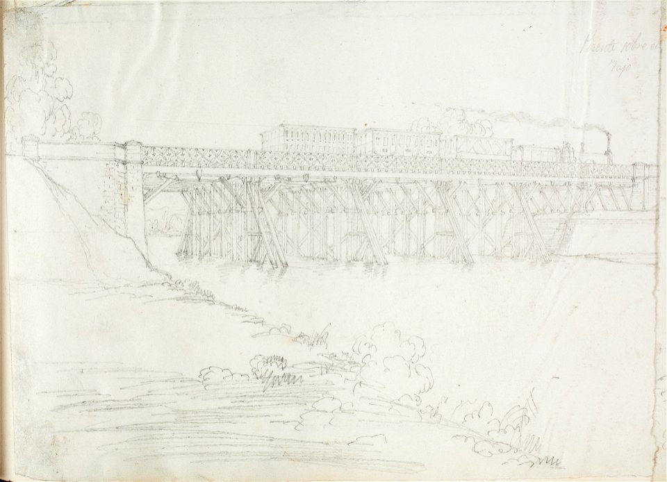 Puente sobre el Tajo en el trayecto del ferrocarril Madrid-Aranjuez