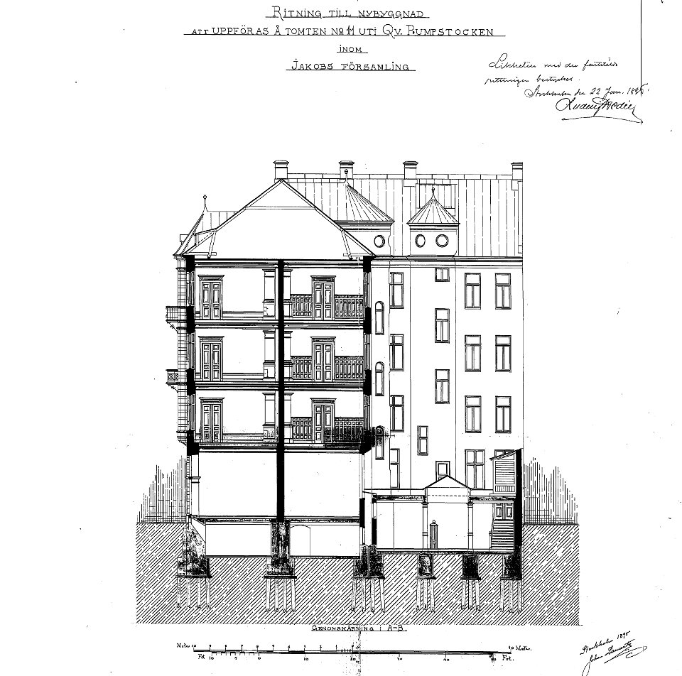 Pumpstocken 11, sektion, 1895