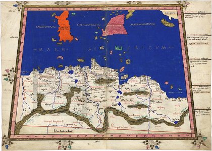 Ptolemy Cosmographia 1467 - North Central Africa - Mediterranean Sea