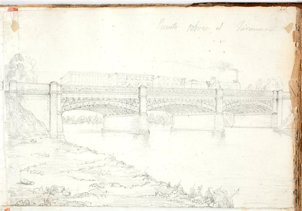 Puente sobre el Jarama en el trayecto del ferrocarril Madrid-Aranjuez