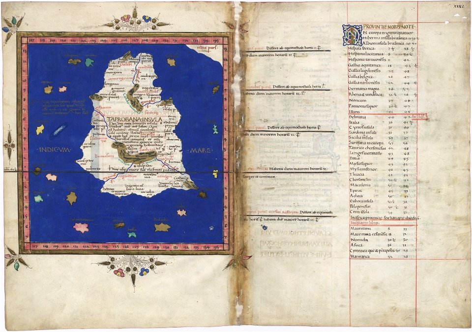 Ptolemy Cosmographia 1467 - Sri Lanka