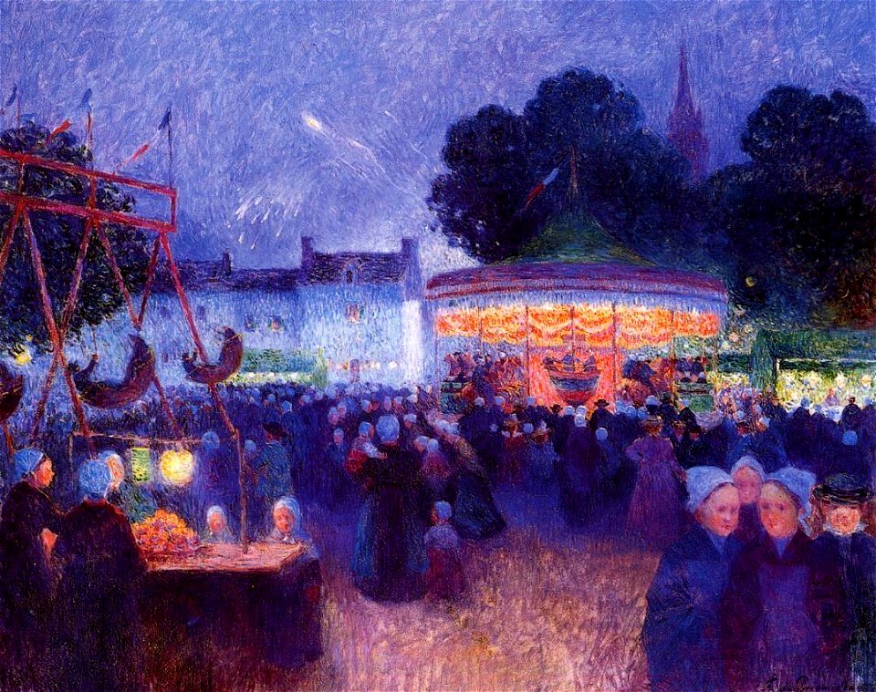 Puigaudeau, Ferdinand du - Carnival at Night, Saint-Pal de Leon