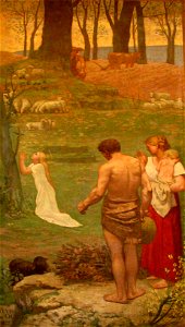 Puvis de Chavannes, Sainte Geneviève as a child in prayer 1876 a