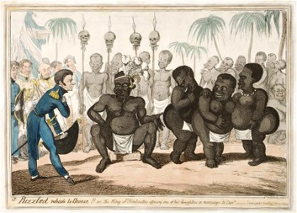 Puzzled which to Choose!! or The King of Tombuctoo offering one of his daughters in marriage to Capt. - (anticipated result of a African Mission) RMG E9113