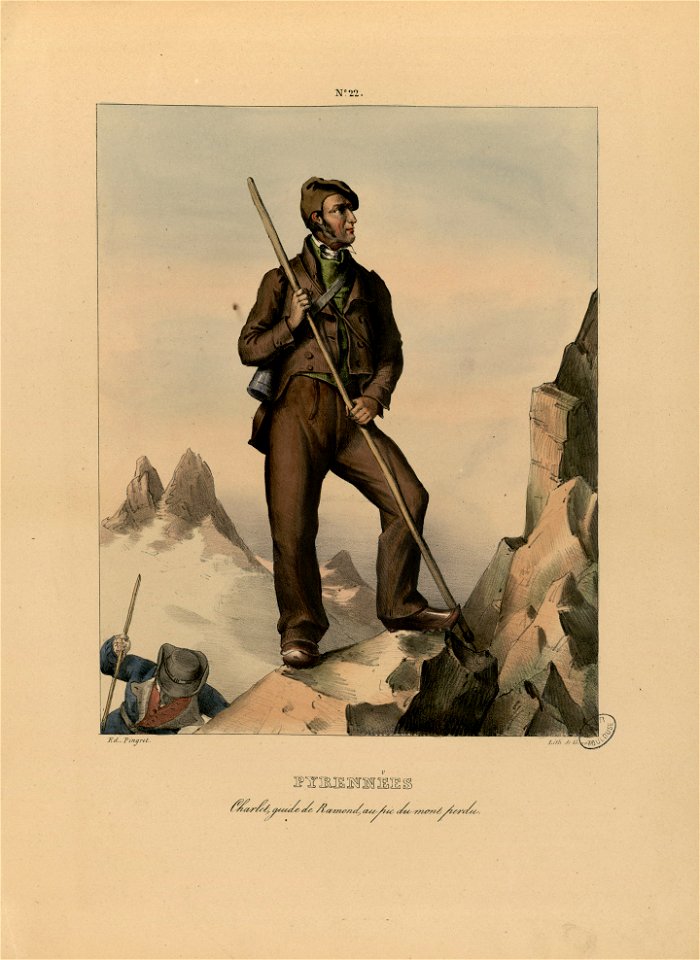 Pyrénées - Charlet, guide de Ramond, au pic du Mont Perdu - Fonds Ancely - B315556101 A PINGRET 024
