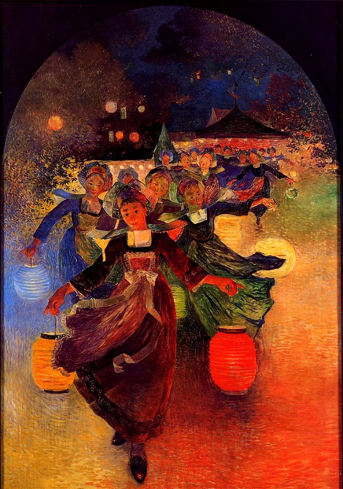 Puigaudeau, Ferdinand du - Breton Girls with Chinese Lanterns