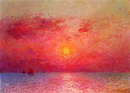 Puigaudeau, Ferdinand du - Sailboats at Sea, Evening