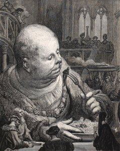 Pèlerins mangés en salade - Gravure de Gustave Doré pour le chapitre 38 de Gargantua