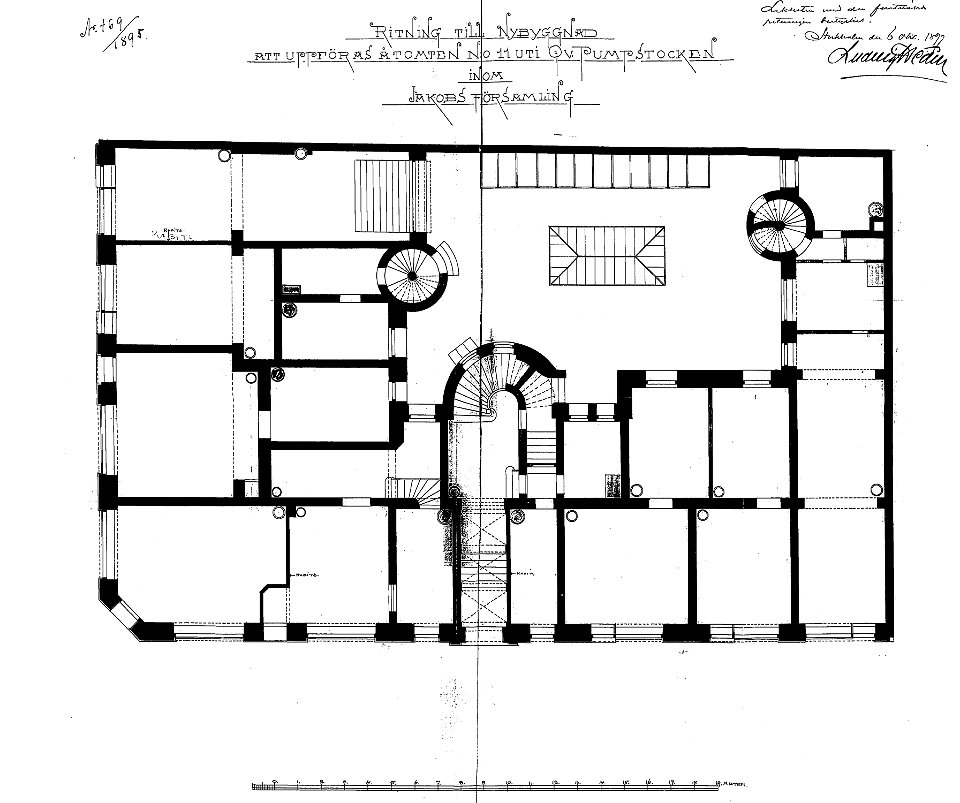 Pumpstocken 11, bottenvån 1895