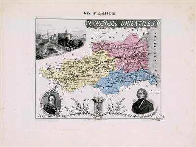 Pyrénées Orientales (avec portraits de F. Arago et H. Rigaud) (La France et ses colonies, n° 65) - Fonds Ancely - B315556101 A CARTES 2 006