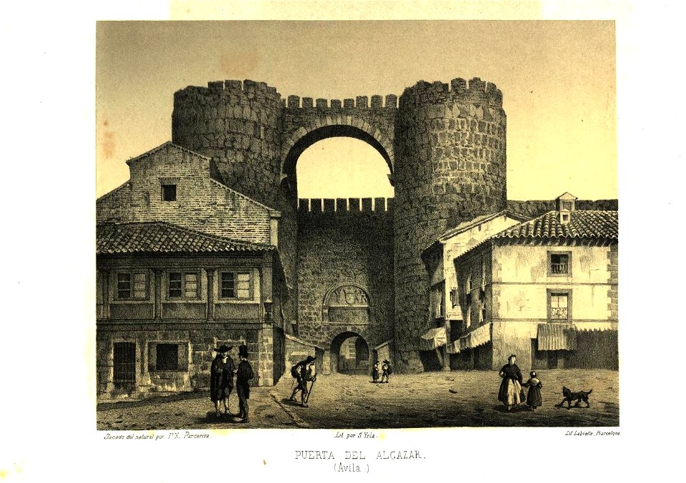 Puerta del Alcázar (Ávila) (1865) - Parcerisa, F. J. (1803-1875)