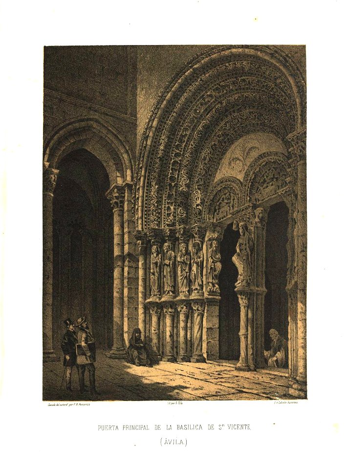 Puerta principal de la Basílica de Sn. Vicente (Ávila) (1865) - Parcerisa, F. J. (1803-1875)