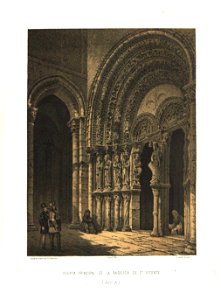 Puerta principal de la Basílica de Sn. Vicente (Ávila) (1865) - Parcerisa, F. J. (1803-1875)