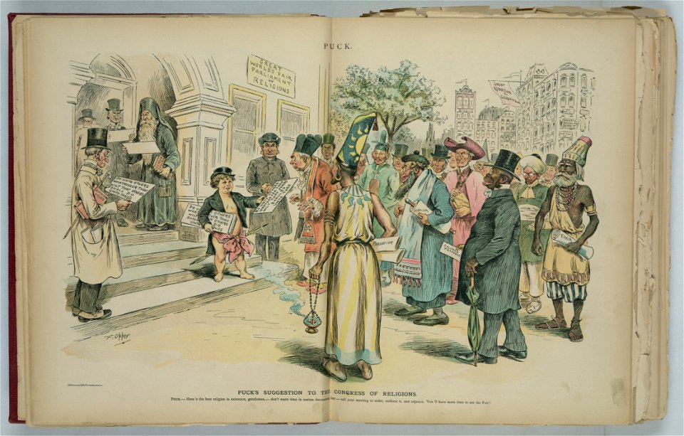 Puck's suggestion to the congress of religions - F. Opper. LCCN2012648767