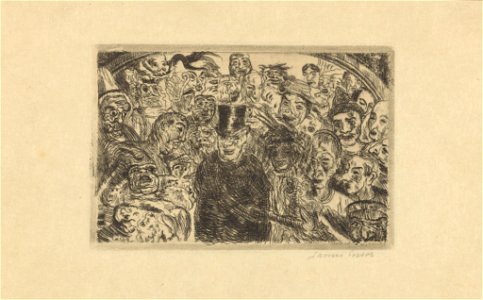 Puzzled Masks, print by James Ensor, 1904, Prints Department, Royal Library of Belgium, S. III 68847