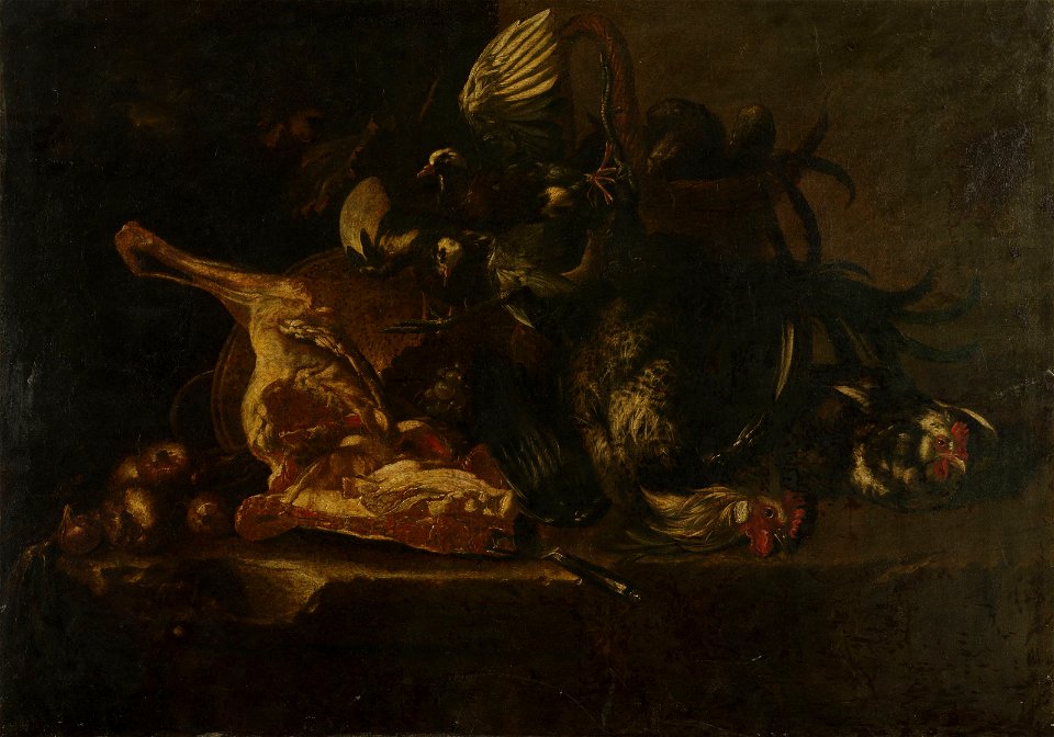 Stilleven met vlees en dode vogels Rijksmuseum SK-A-2160