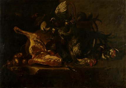 Stilleven met vlees en dode vogels Rijksmuseum SK-A-2160