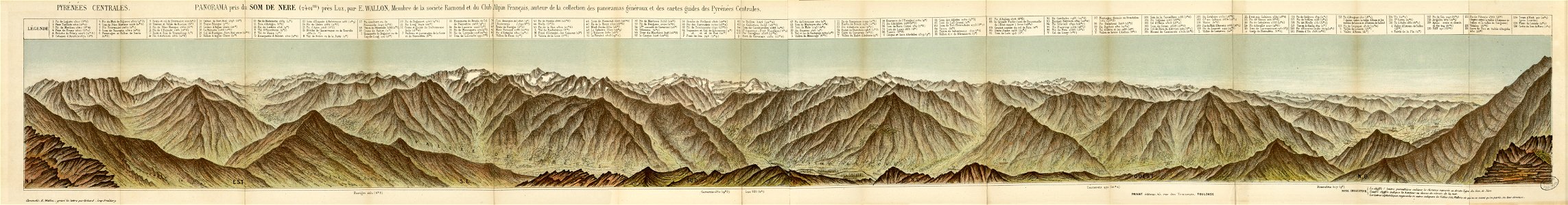 Pyrénées centrales - Panorama pris du som de Nère (2401 m) près de Luz - Fonds Ancely - B315556101 A WALLON 4 001